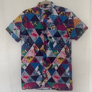 Surf Society Multicolor Geometric Pattern Men's Shirt